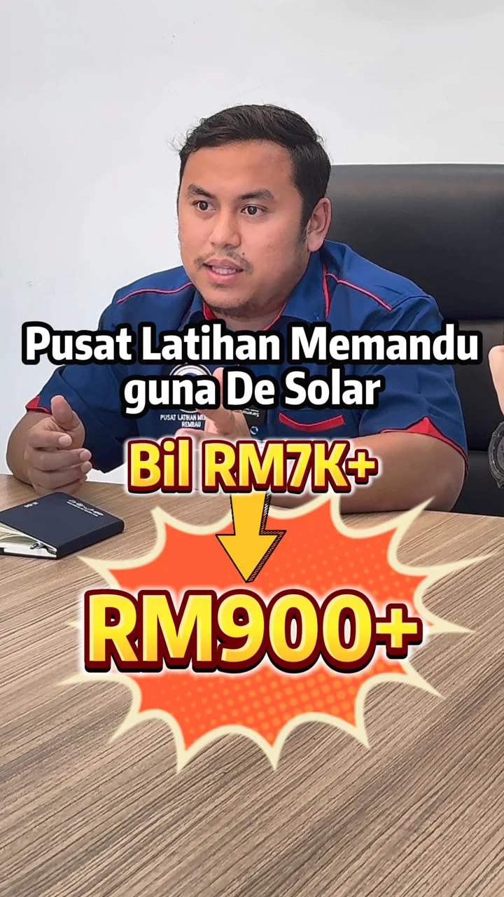 Encik Eman, pemilik pusat latihan memandu yang menggunakan sistem solar De Solar