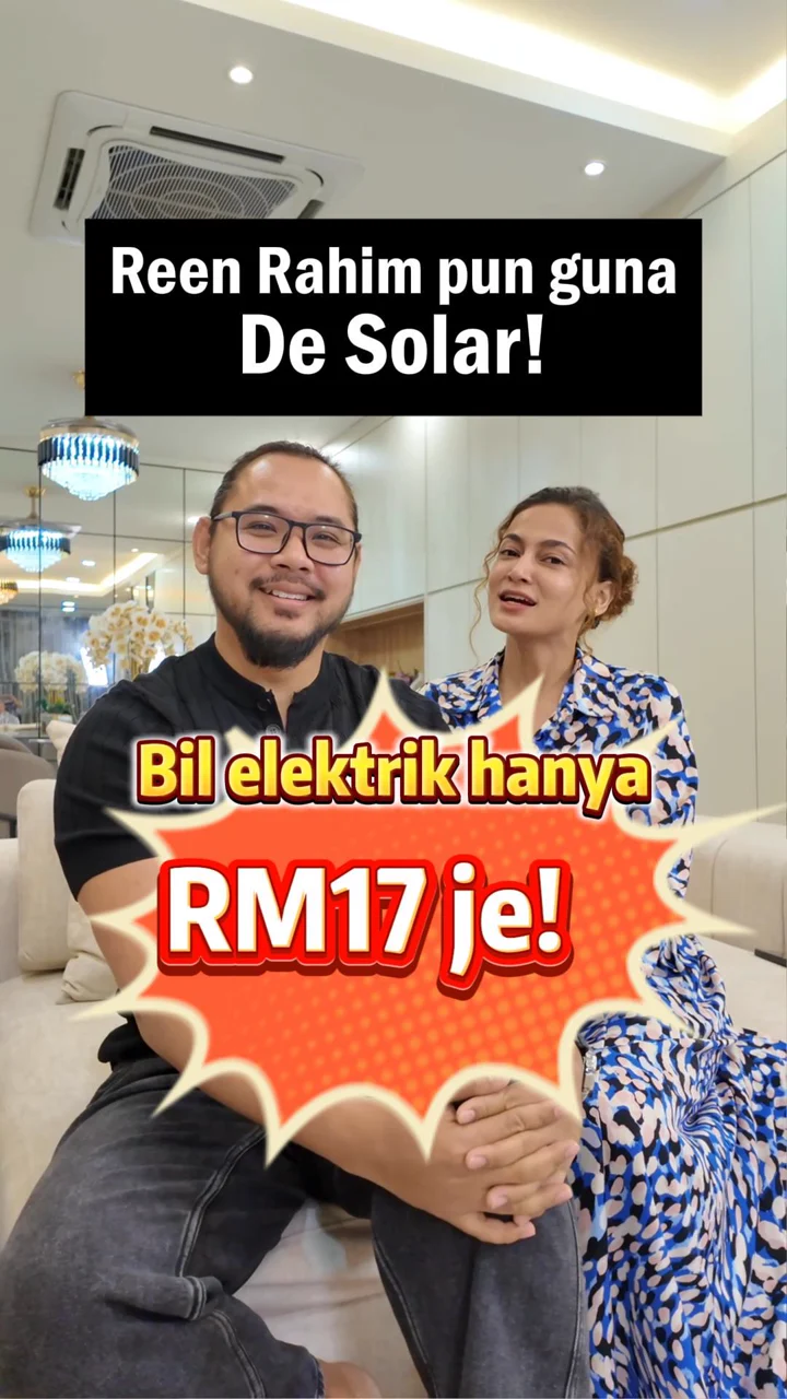 Artis Reen Rahim bersama keluarga berkongsi bil elektrik selepas menggunakan De Solar